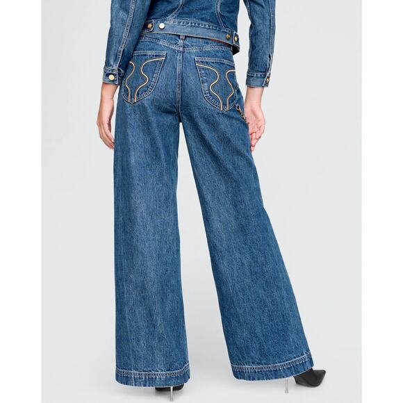 Gap × Cult Gaia High Rise Stride Chain Jeans/ 24 /NWT - Picture 3 of 11